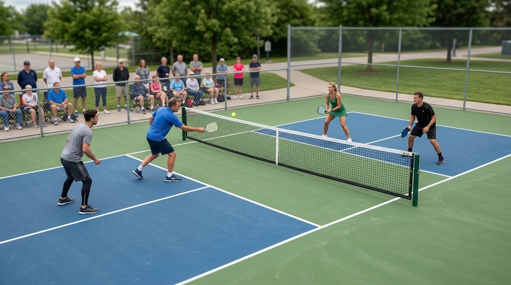 Pickleball editorial illustration