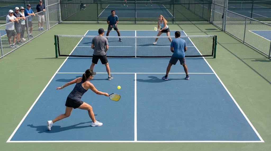 Pickleball editorial illustration