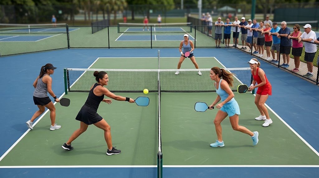 Pickleball editorial illustration