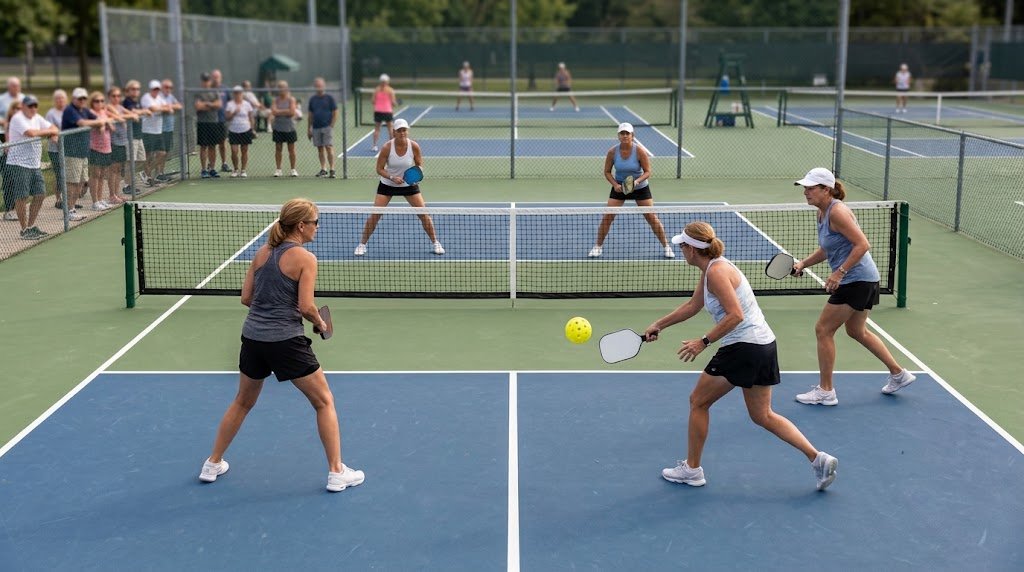 Pickleball editorial illustration