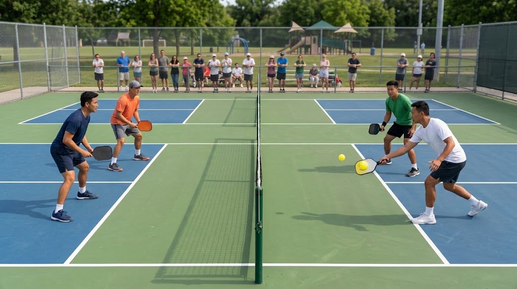 Pickleball editorial illustration