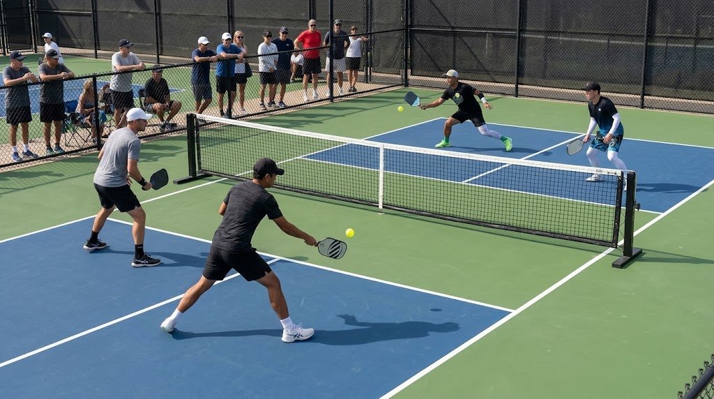 Pickleball editorial illustration
