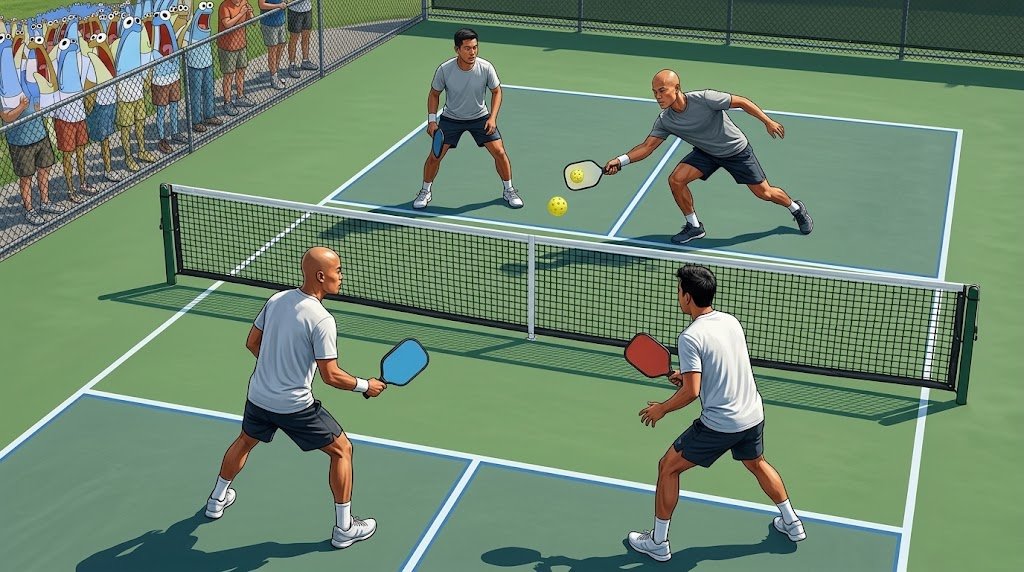 Pickleball editorial illustration