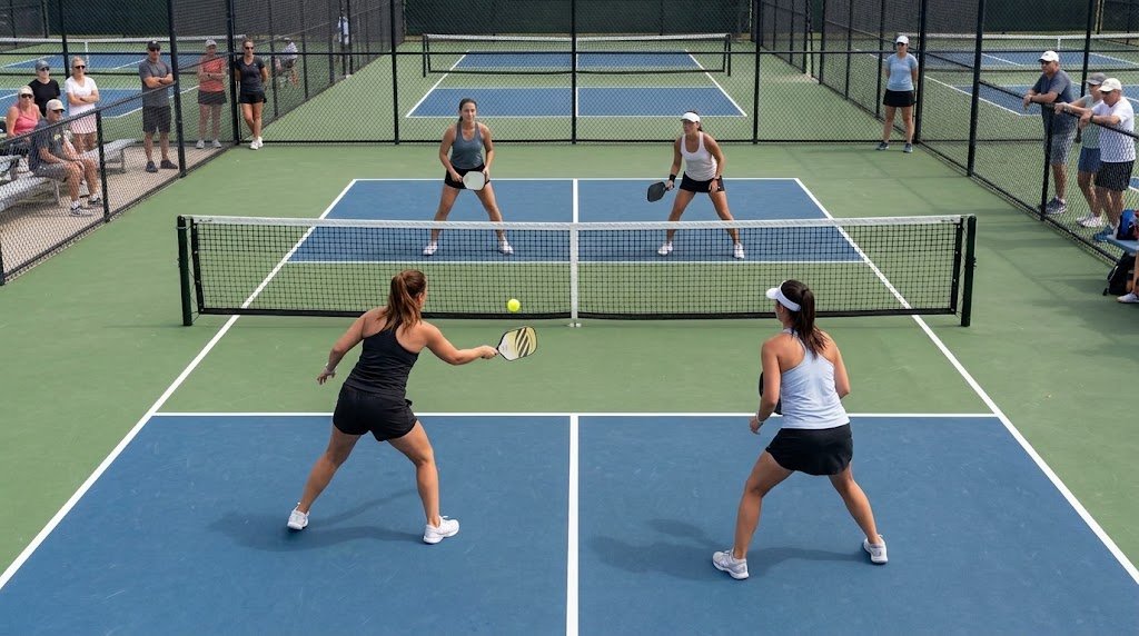 Pickleball editorial illustration