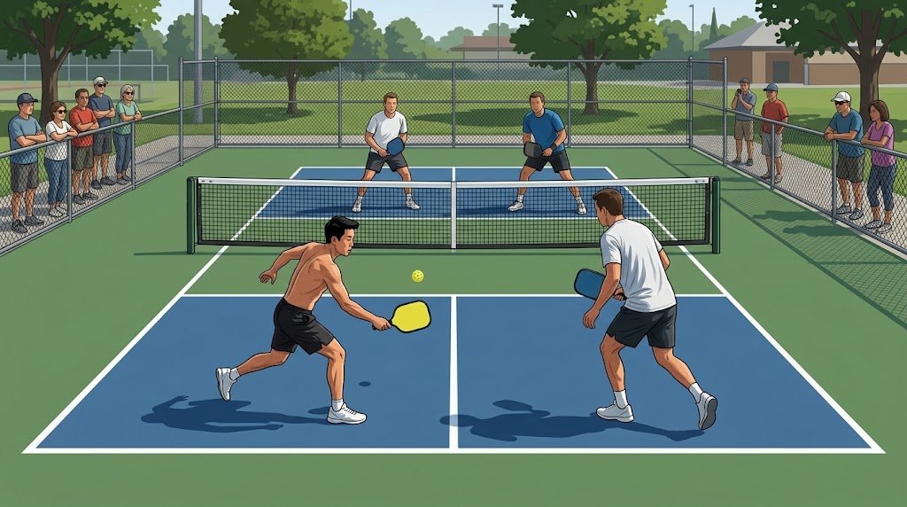 Pickleball editorial illustration