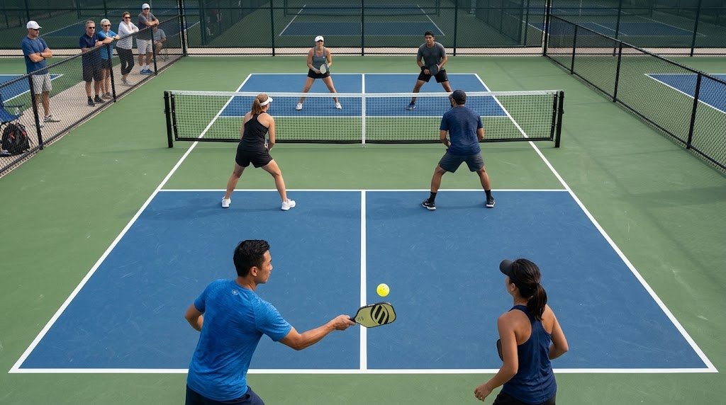 Pickleball editorial illustration