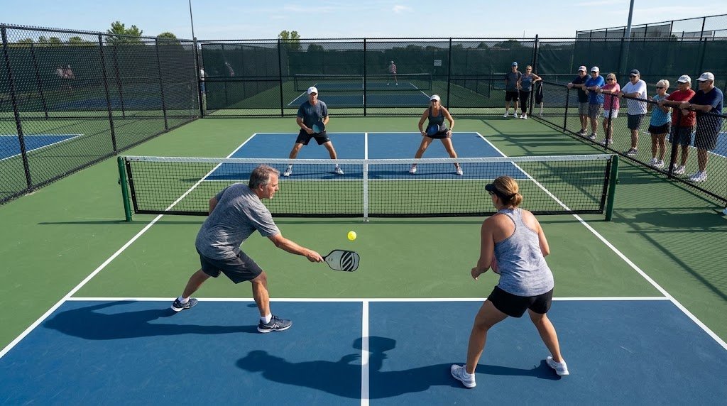 Pickleball editorial illustration