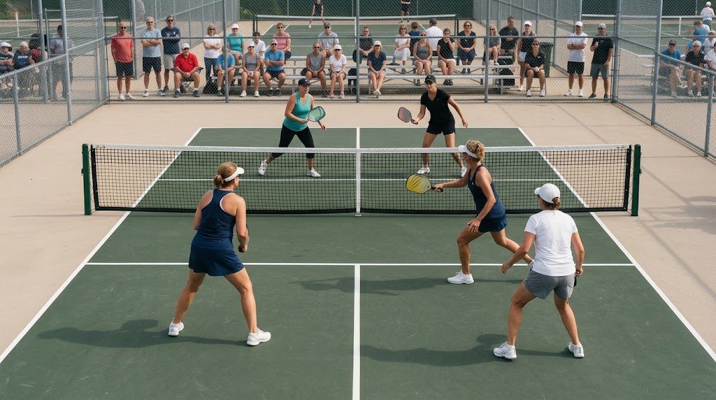 Pickleball editorial illustration
