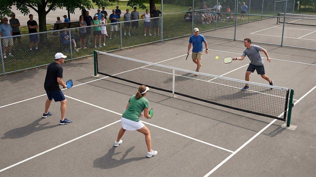 Pickleball editorial illustration