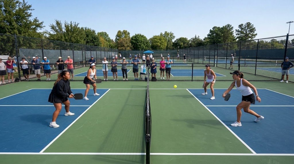 Pickleball editorial illustration