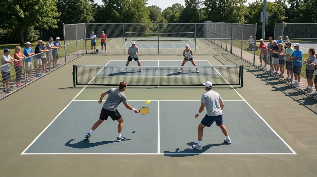 Pickleball editorial illustration