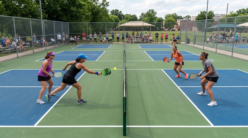 Pickleball editorial illustration