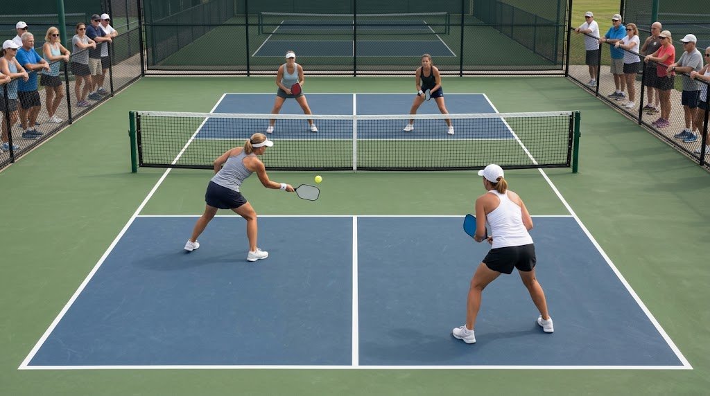 Pickleball editorial illustration