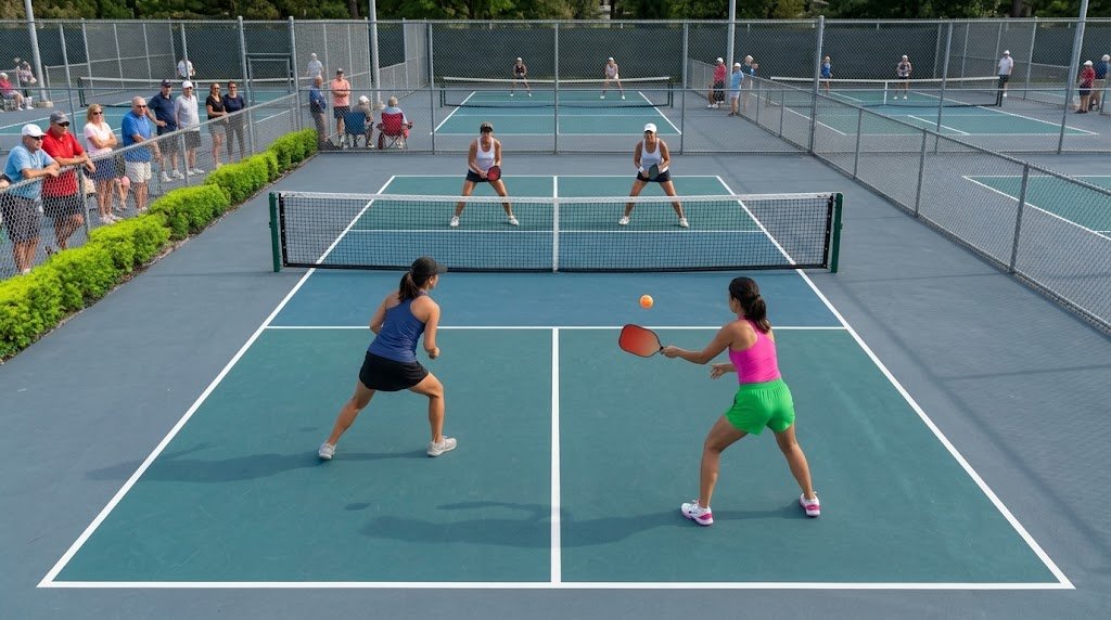 Pickleball editorial illustration