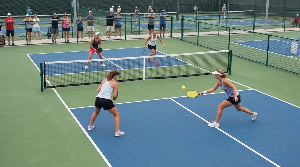 Pickleball editorial illustration