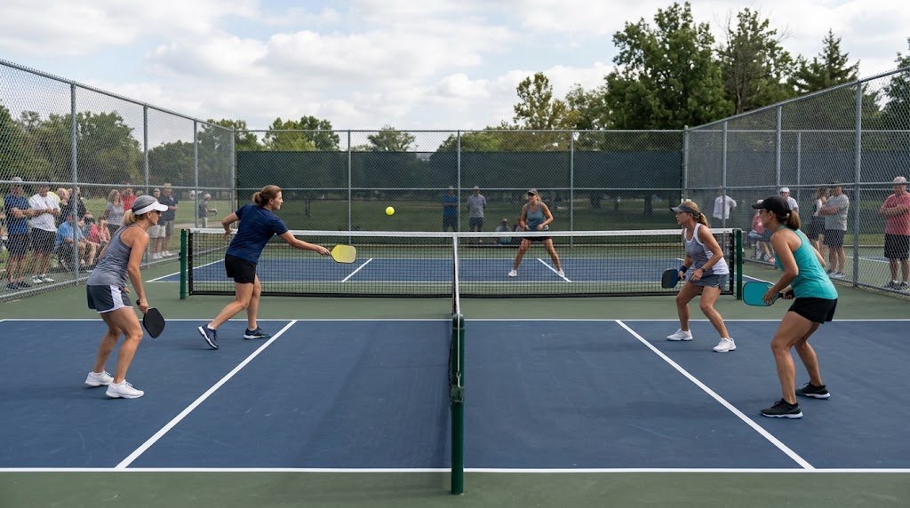 Pickleball editorial illustration