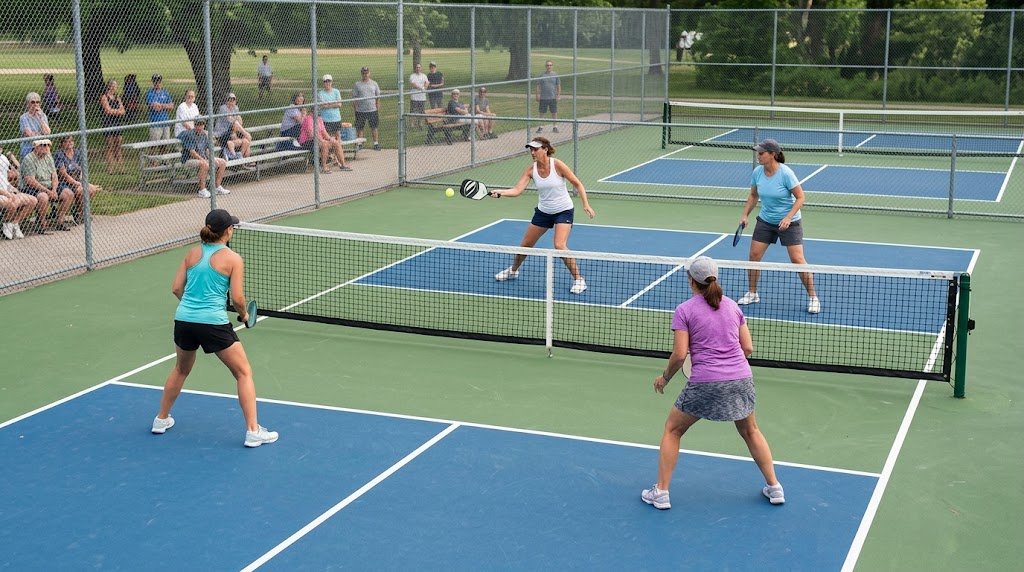 Pickleball editorial illustration