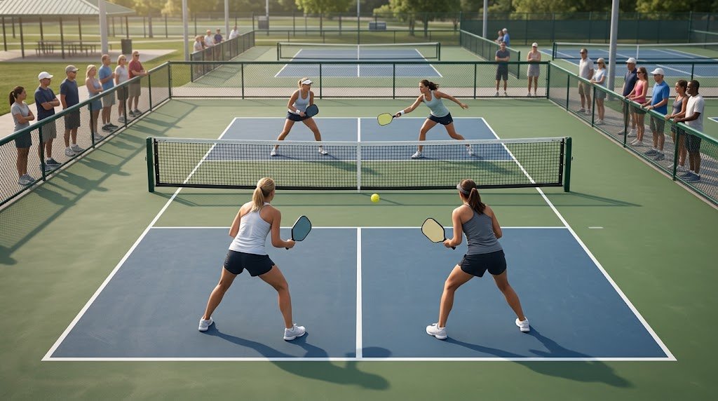 Pickleball editorial illustration