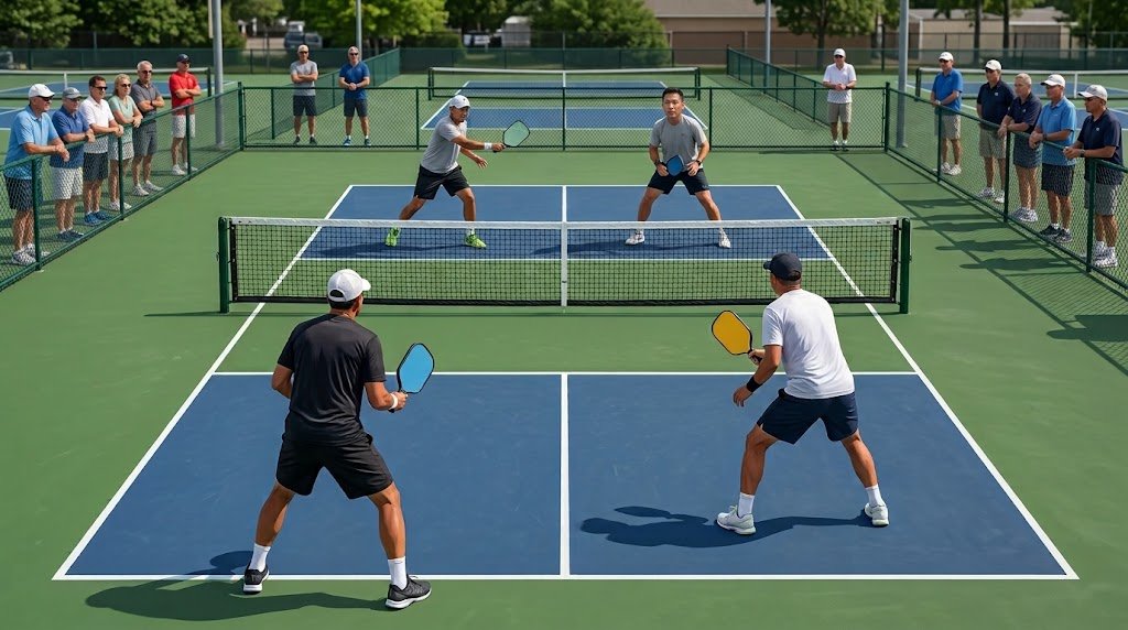 Pickleball editorial illustration