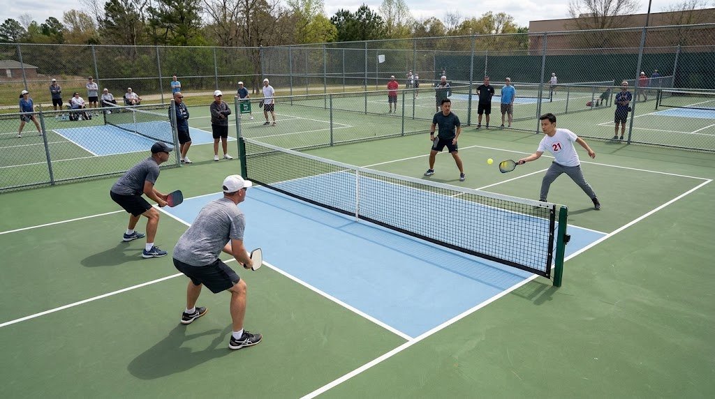 Pickleball editorial illustration