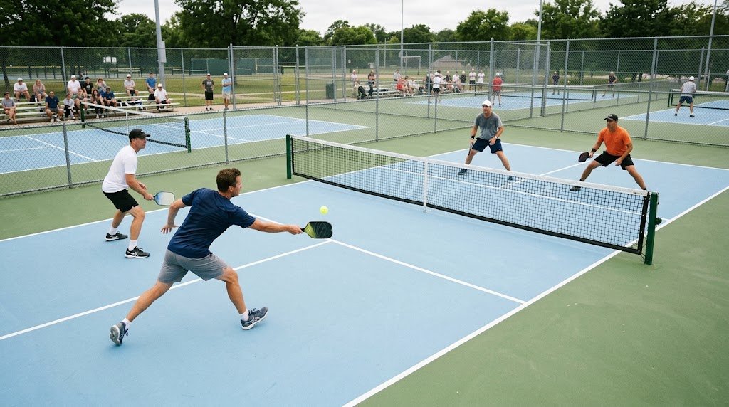 Pickleball editorial illustration