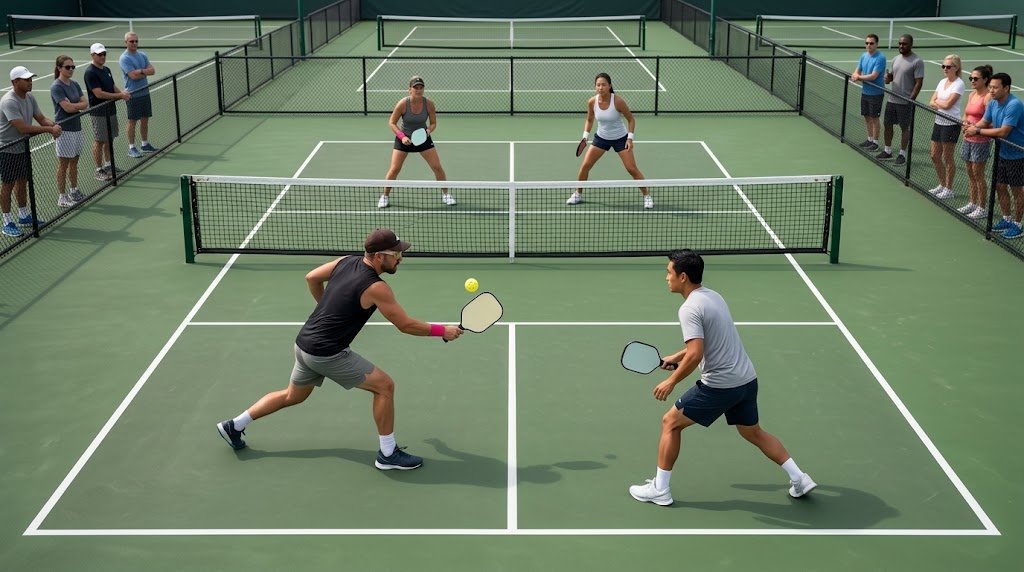 Pickleball editorial illustration
