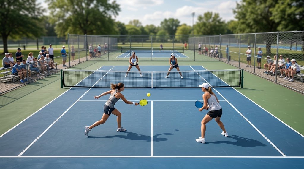 Pickleball editorial illustration