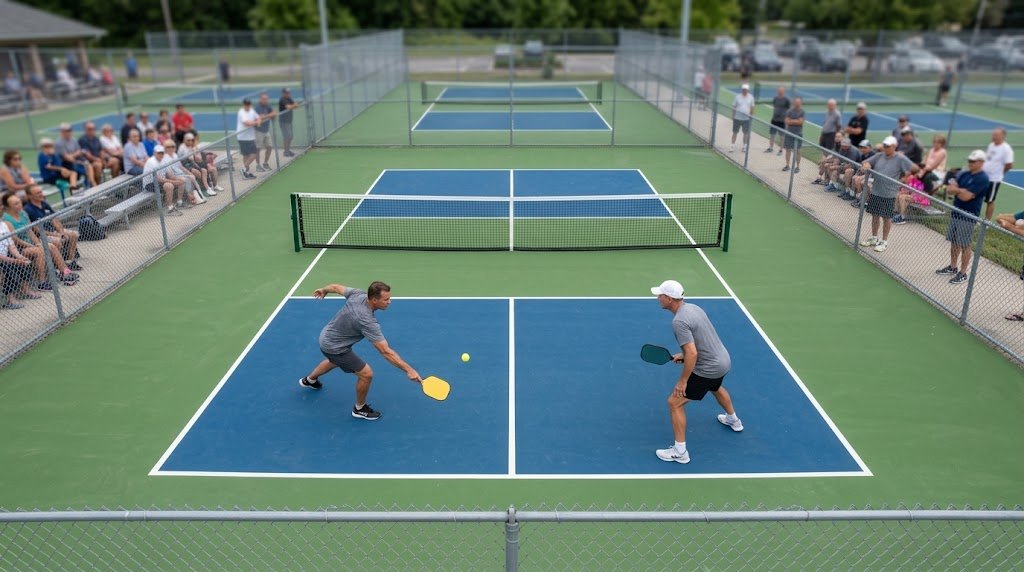 Pickleball editorial illustration
