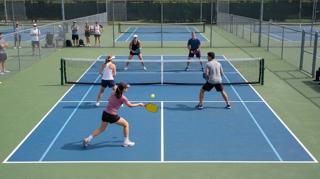 Pickleball editorial illustration
