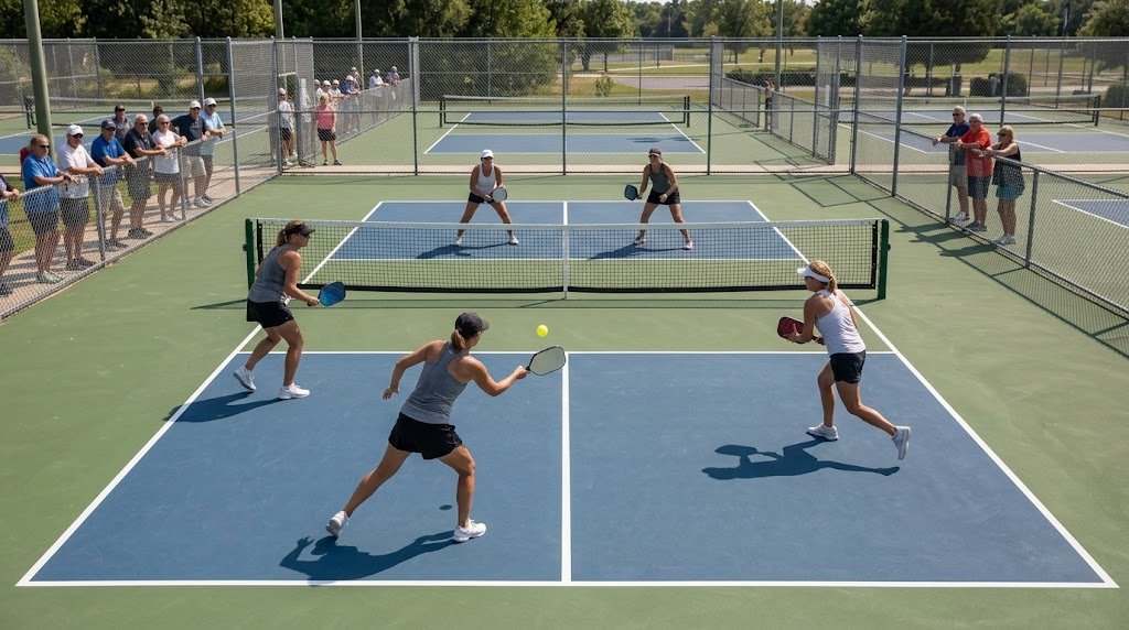 Pickleball editorial illustration