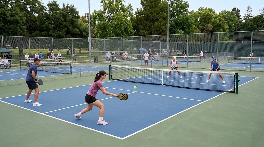 Pickleball editorial illustration
