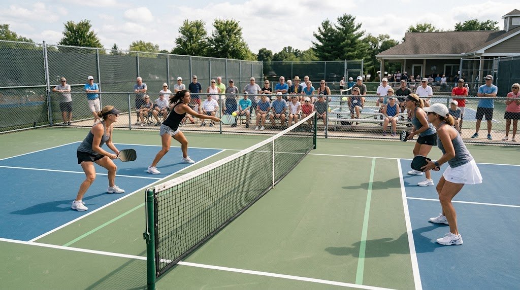 Pickleball editorial illustration